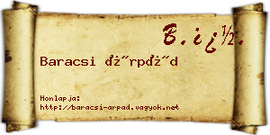 Baracsi Árpád névjegykártya