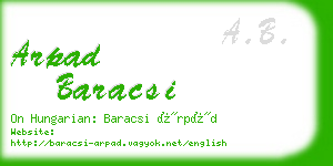 arpad baracsi business card